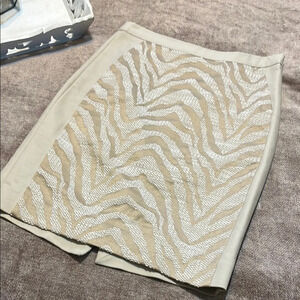 The Limited Cream &  Tan Zebra Pencil Skirt - Size 2